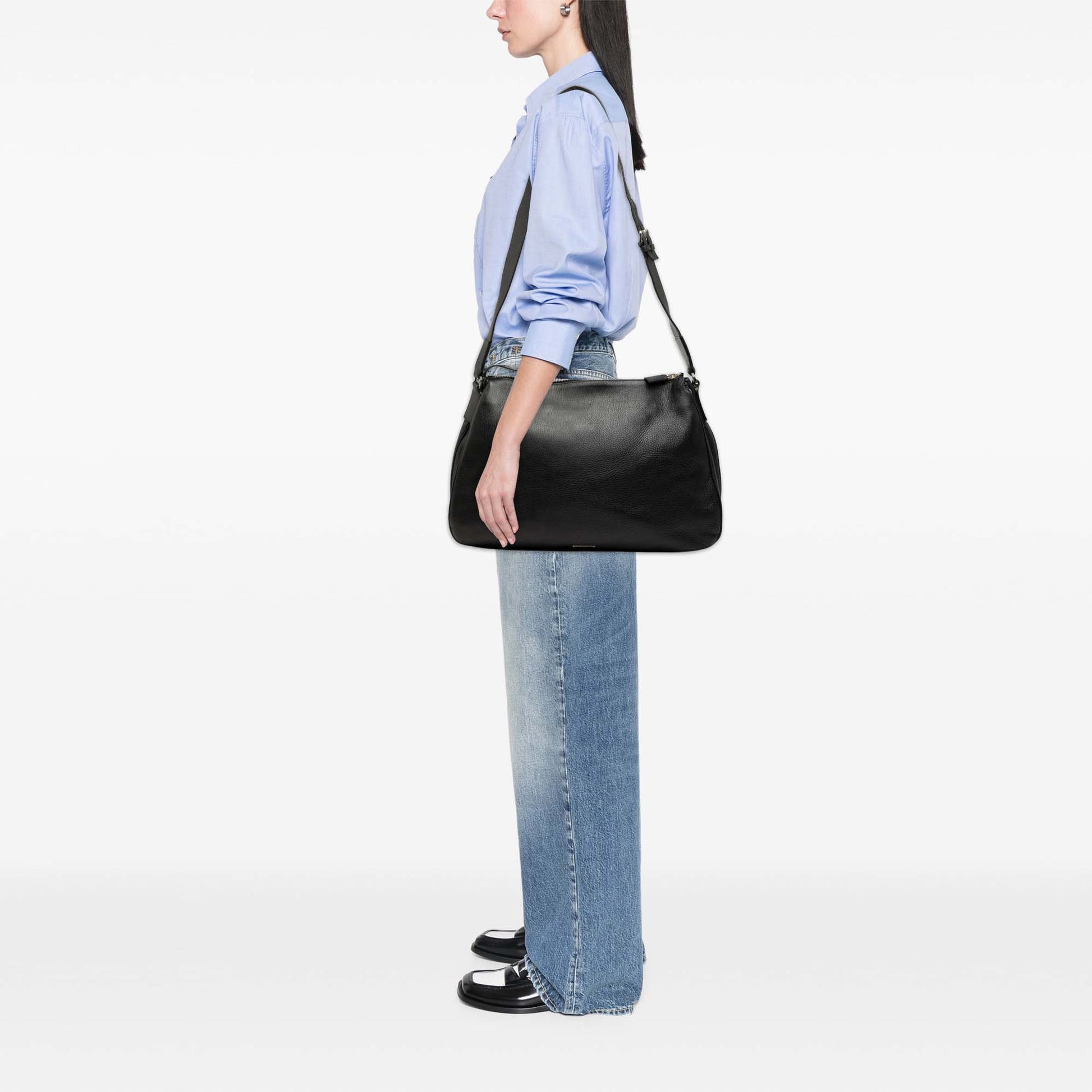 Prada Vitello Top Zip Messenger Bag