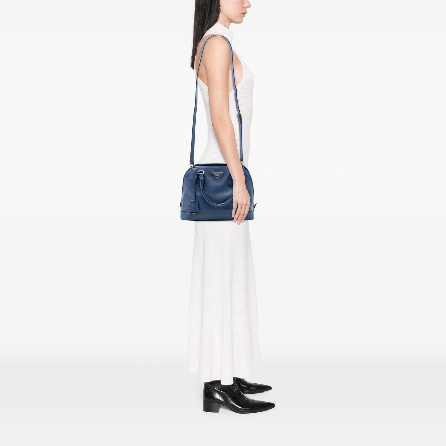 Prada Medium Saffiano Lux Frame Promenade Satchel