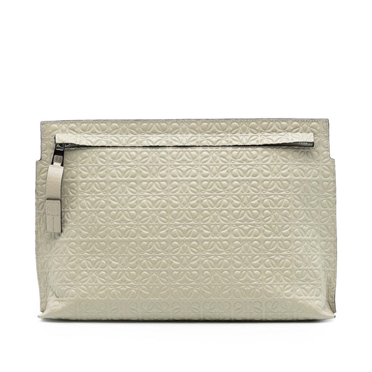 LOEWE Embossed Leather Anagram Repeat T Clutch