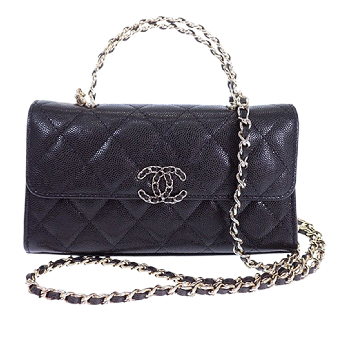 Chanel Caviar Coco First Flap Phone Holder with Chain
