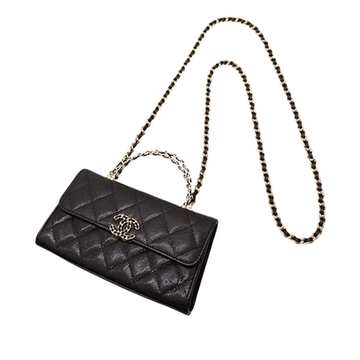 Chanel Caviar Coco First Flap Phone Holder with Chain