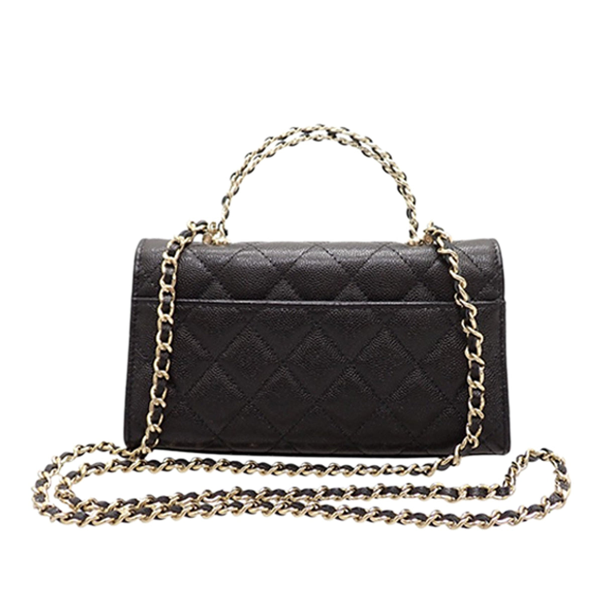 Chanel Caviar Coco First Flap Phone Holder with Chain