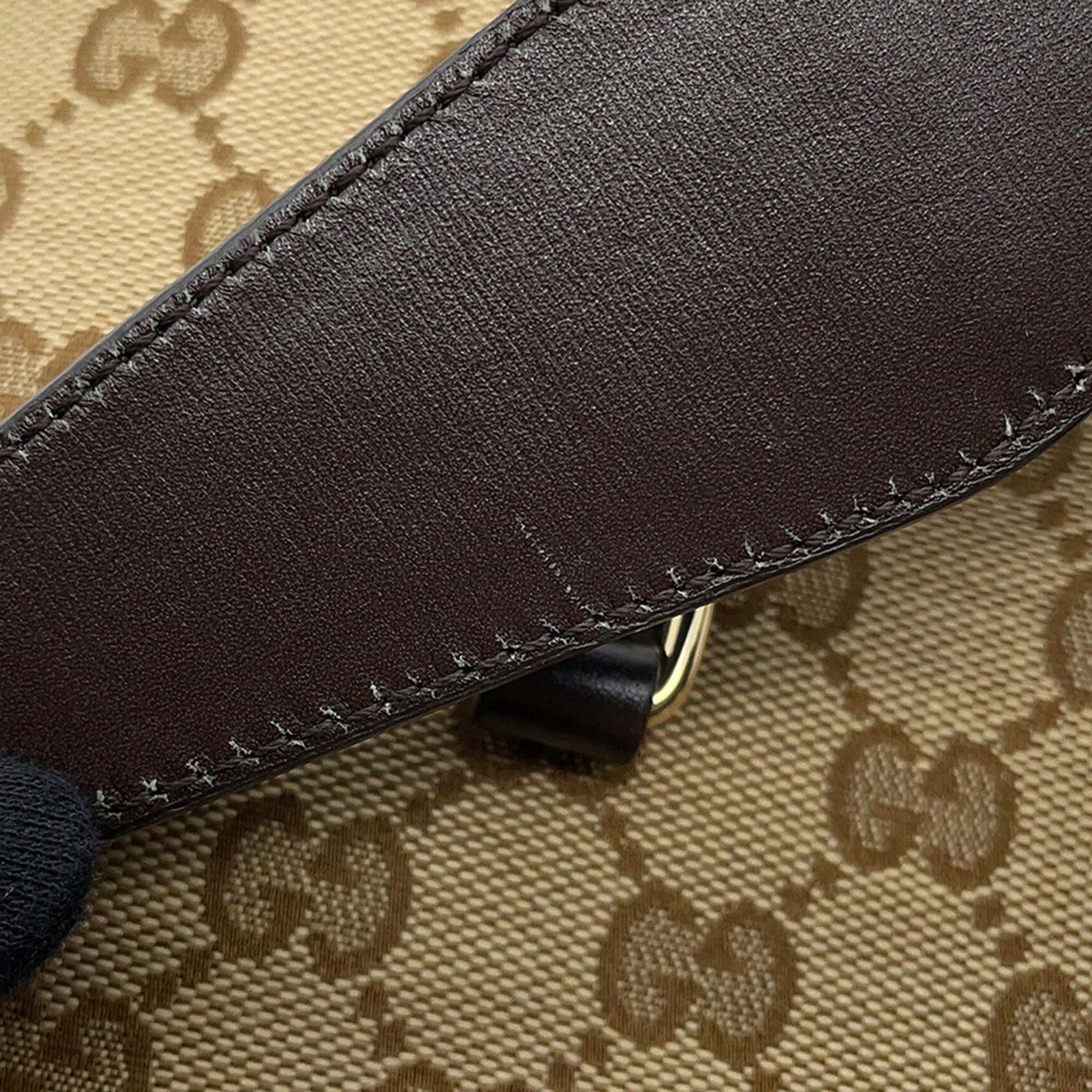 Gucci Mini GG Canvas Web Bucket Bag