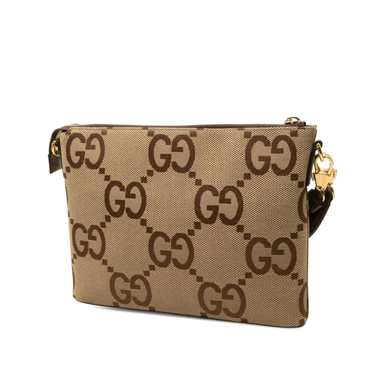 Gucci Jumbo GG Canvas Web Crossbody — Beige