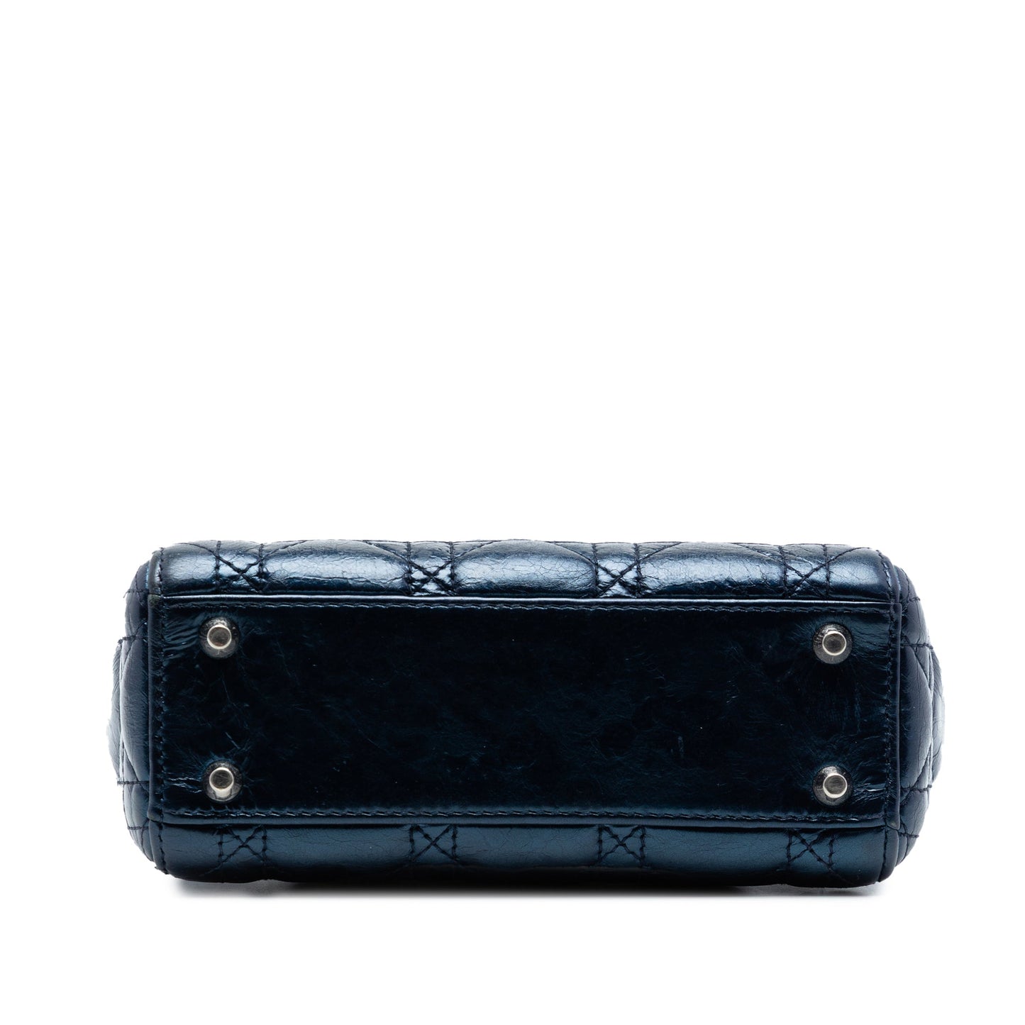 Mini Metallic Calfskin Cannage Lady Dior