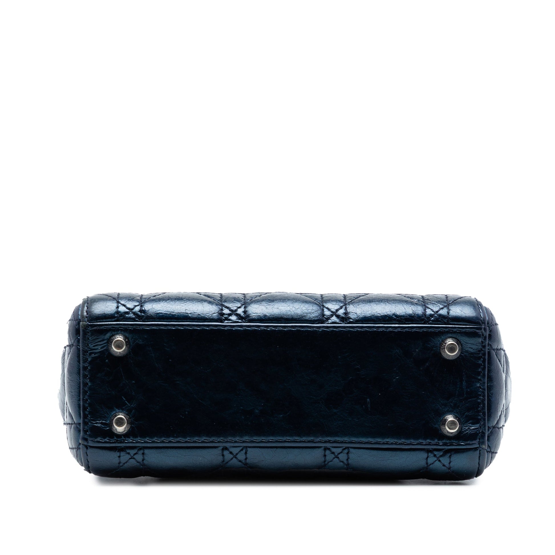 Mini Metallic Calfskin Cannage Lady Dior