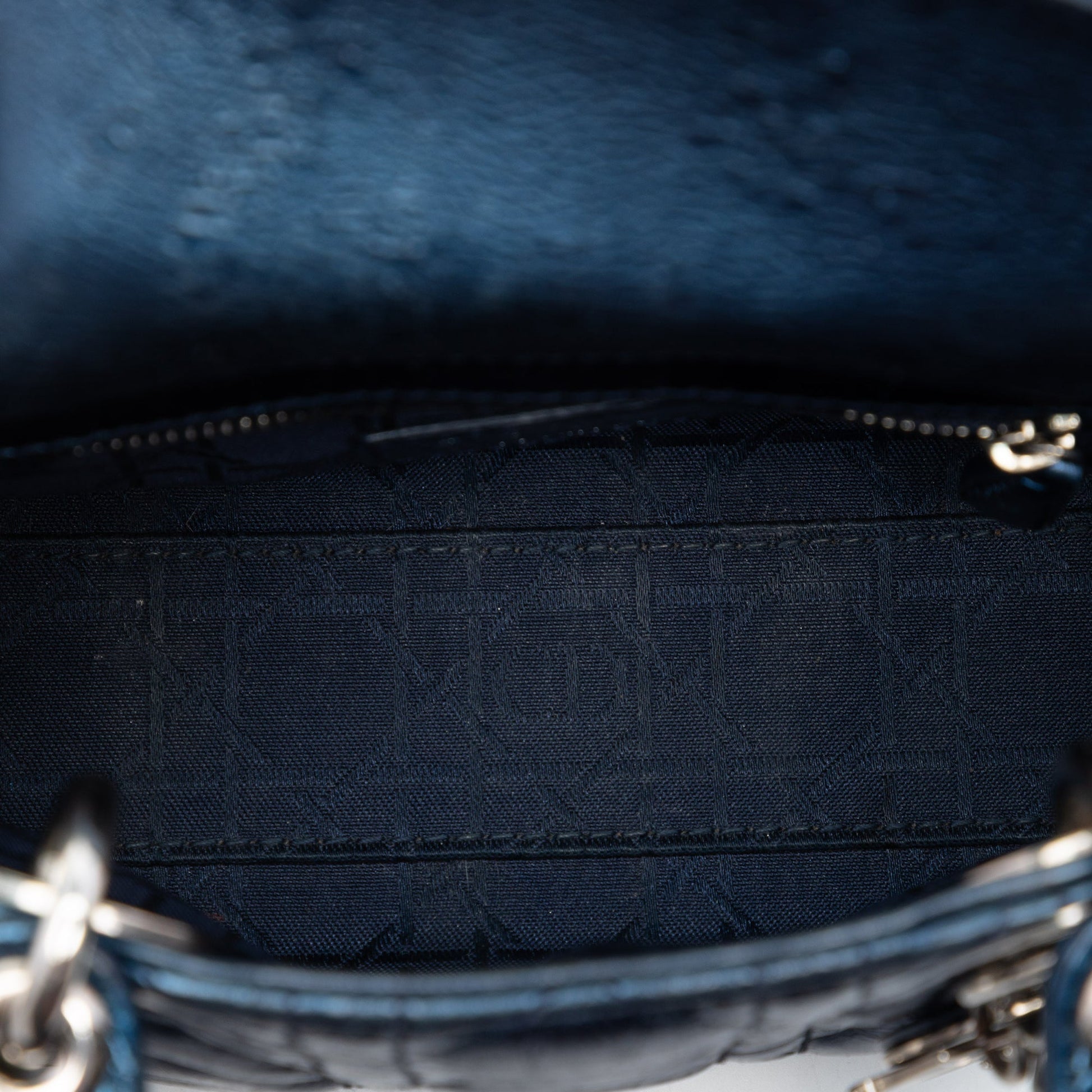 Mini Metallic Calfskin Cannage Lady Dior