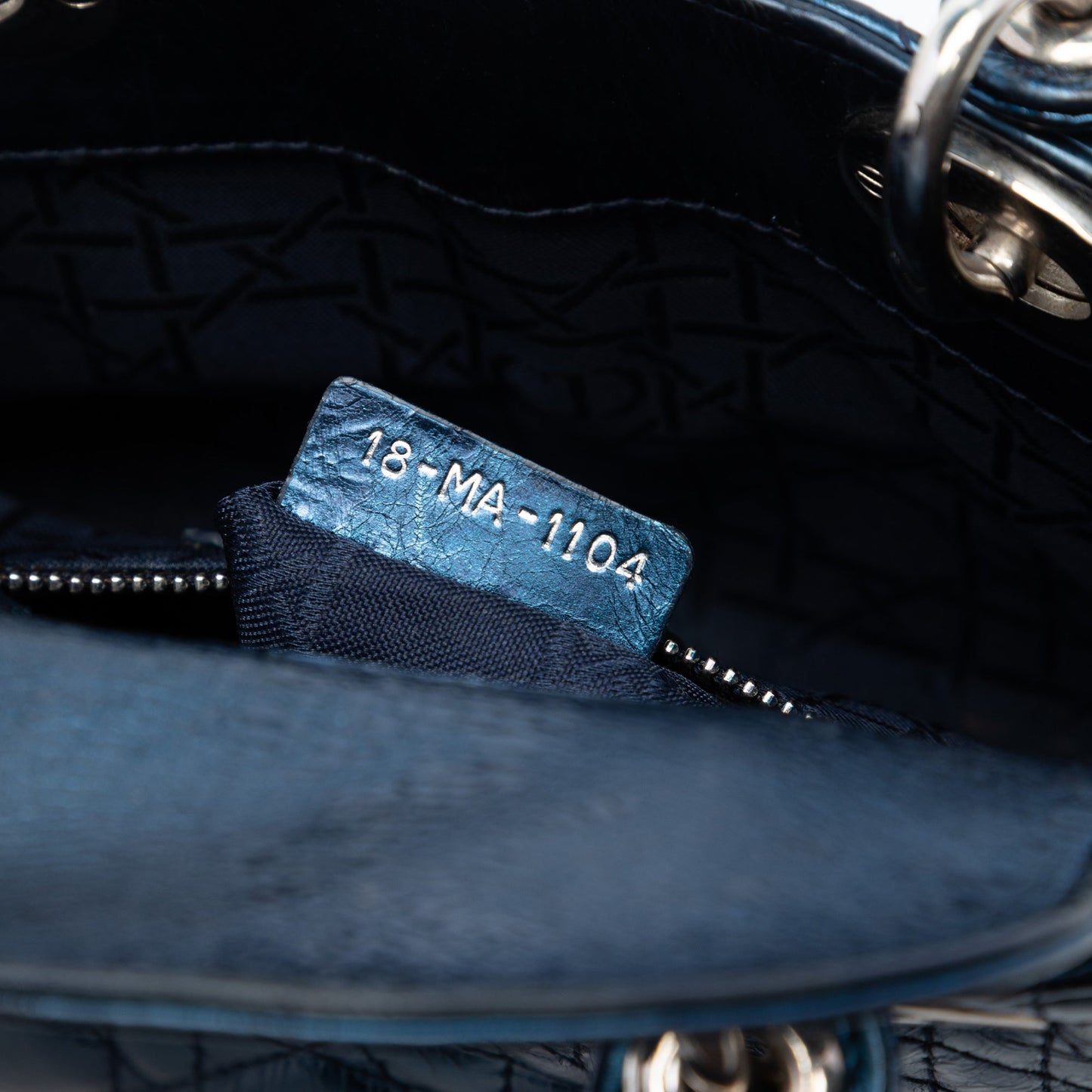 Mini Metallic Calfskin Cannage Lady Dior