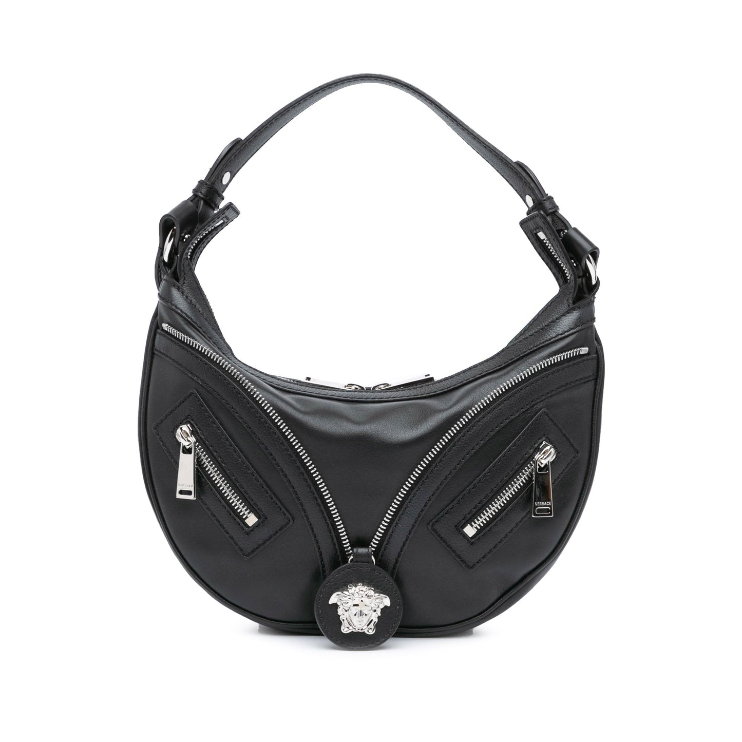 Versace Small Leather Repeat Satchel