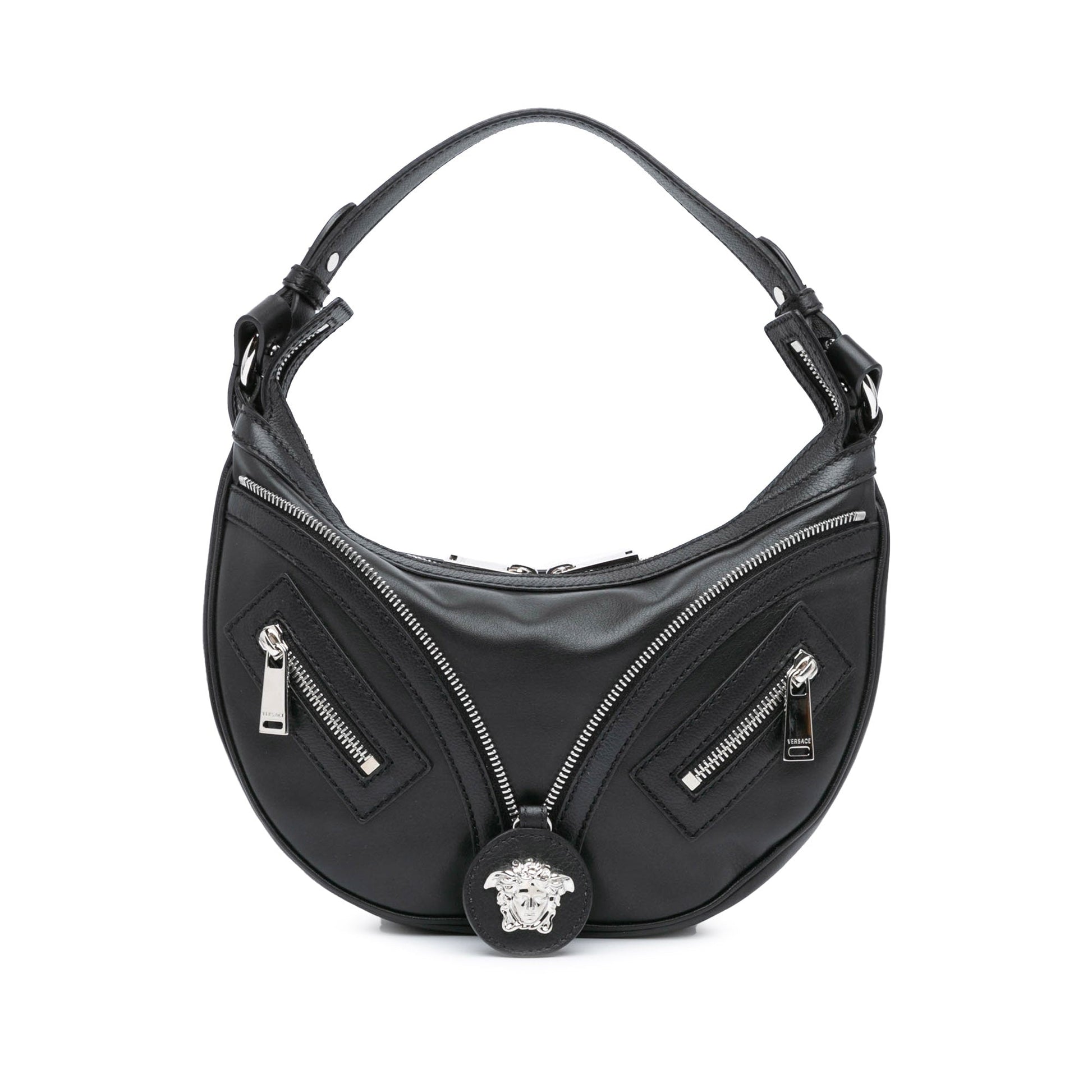 Versace Small Leather Repeat Satchel