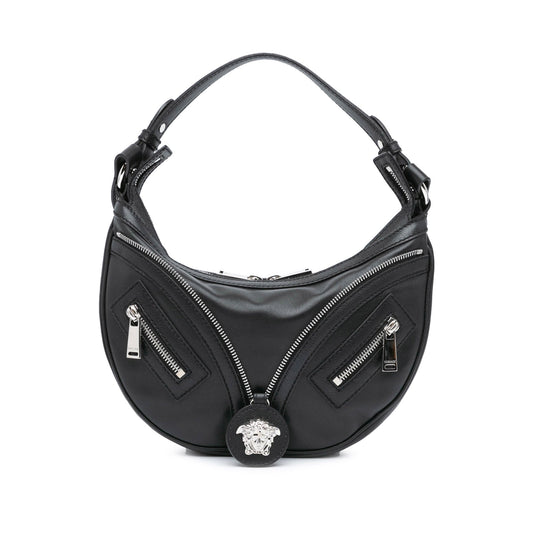 Versace Small Leather Repeat Satchel