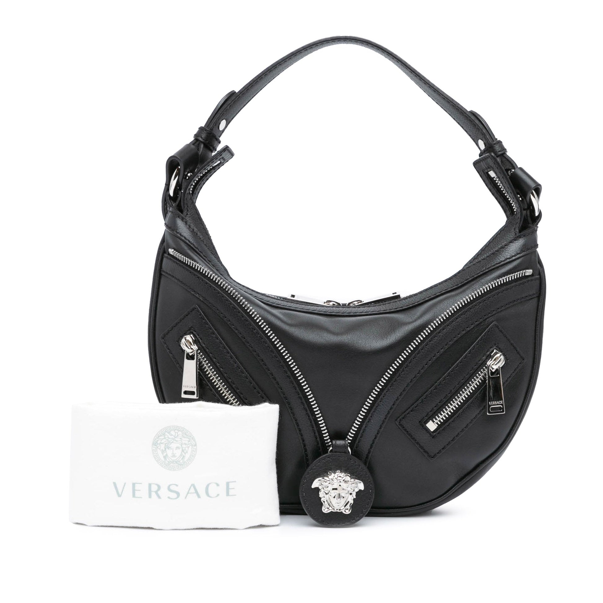 Versace Small Leather Repeat Satchel
