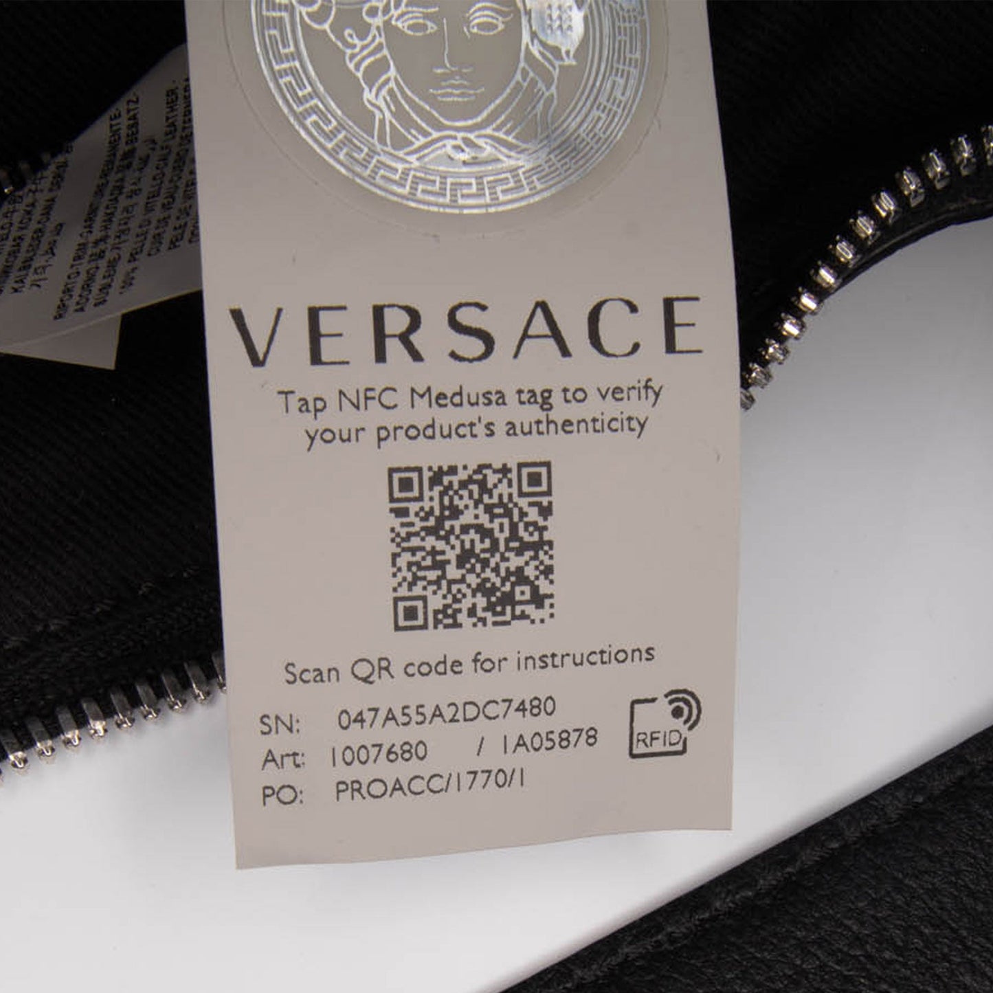Versace Small Leather Repeat Satchel