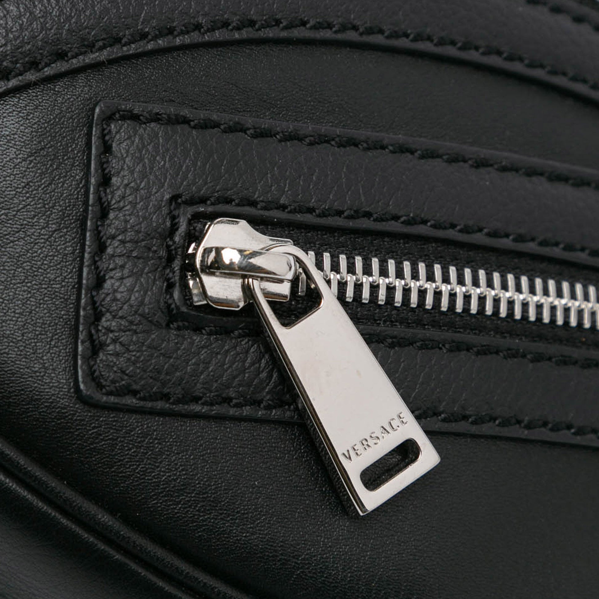 Versace Small Leather Repeat Satchel