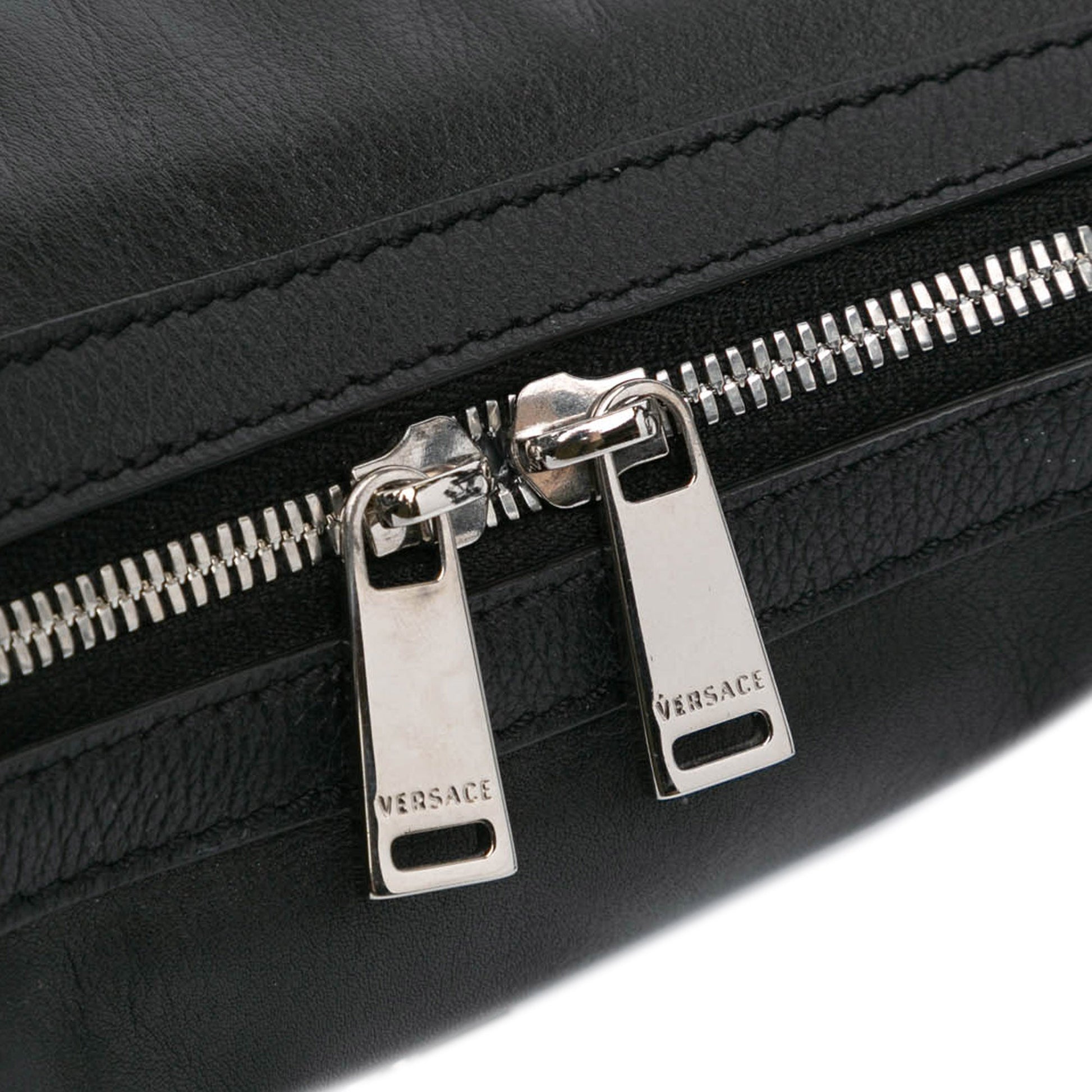 Versace Small Leather Repeat Satchel
