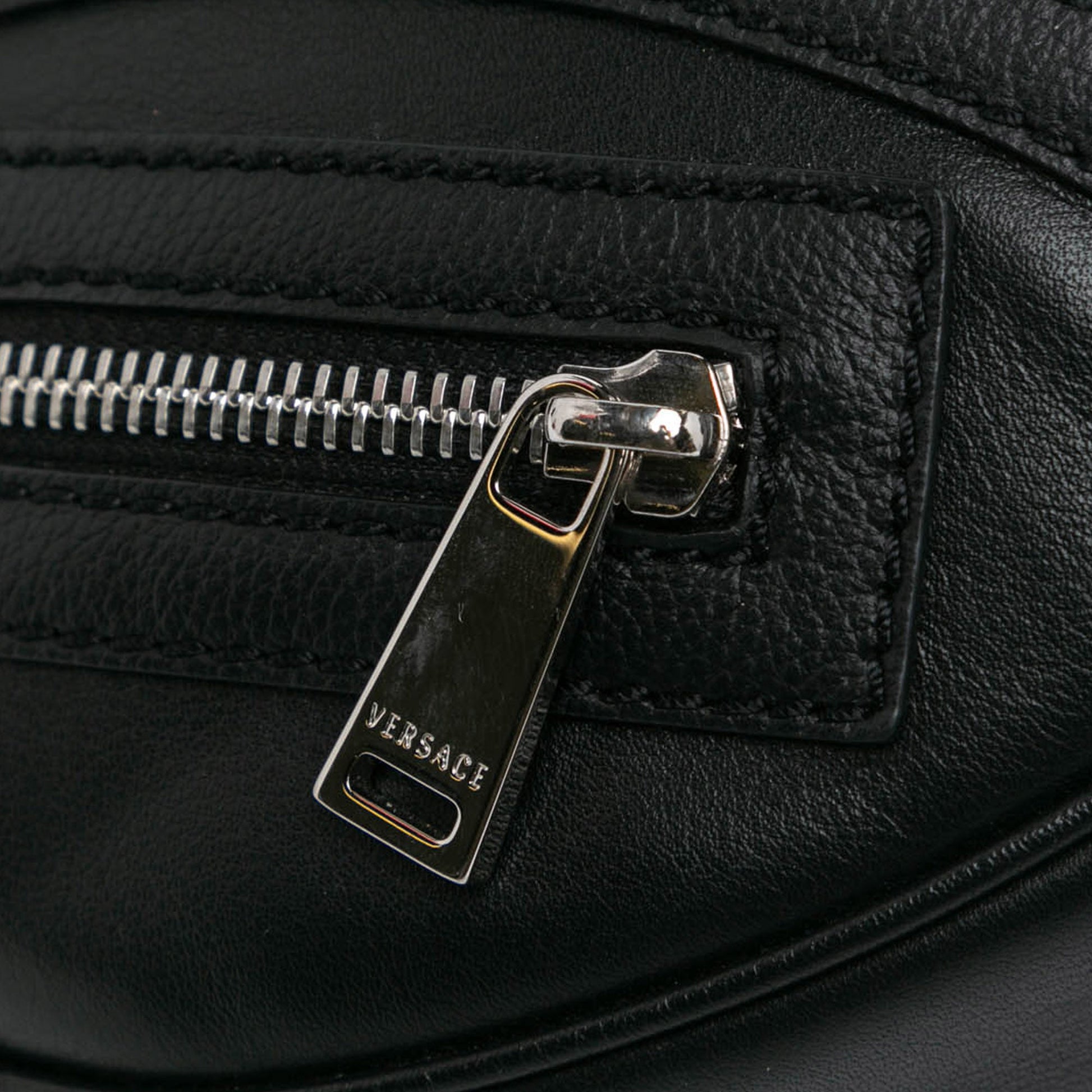 Versace Small Leather Repeat Satchel