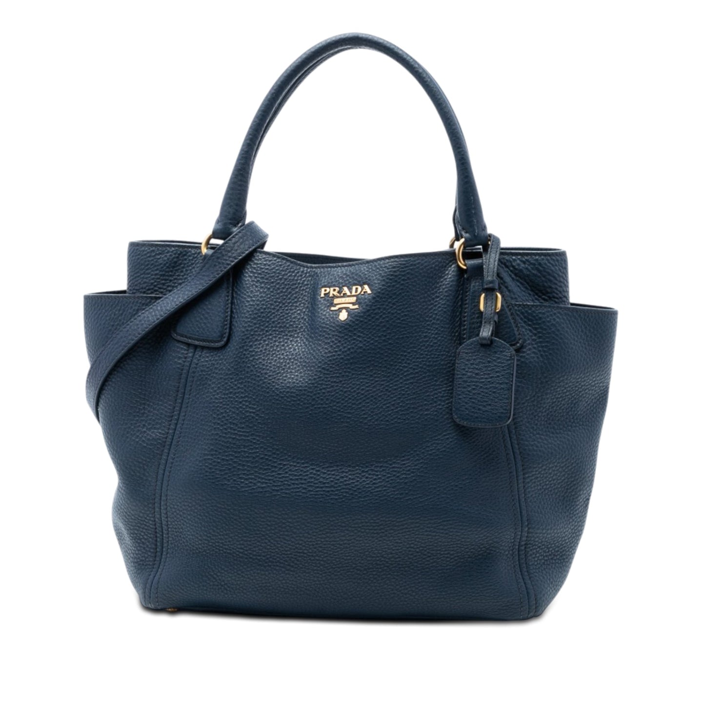 Prada Vitello Daino Side Pocket Convertible Tote