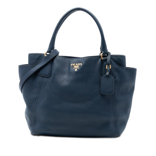 Prada Vitello Daino Side Pocket Convertible Tote