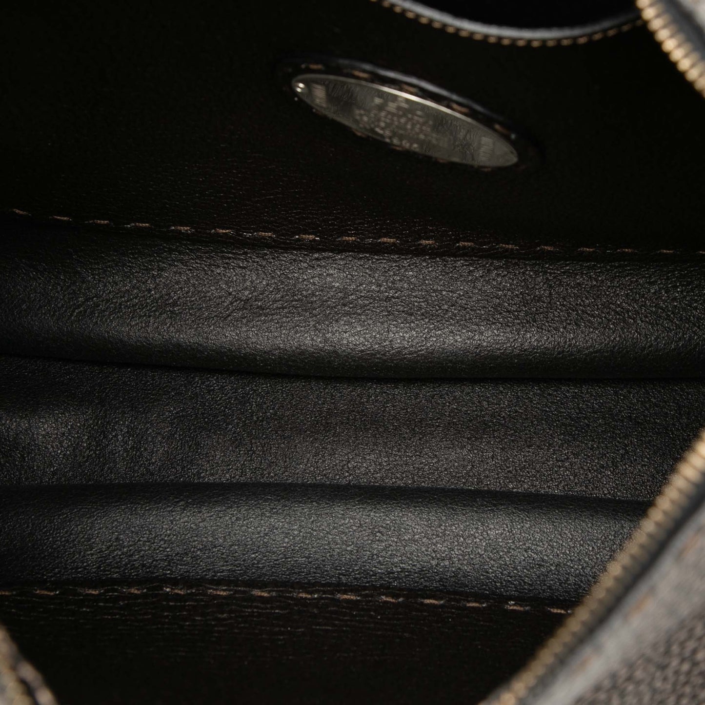 Fendi Metallic Pebbled Leather Selleria Shoulder Bag