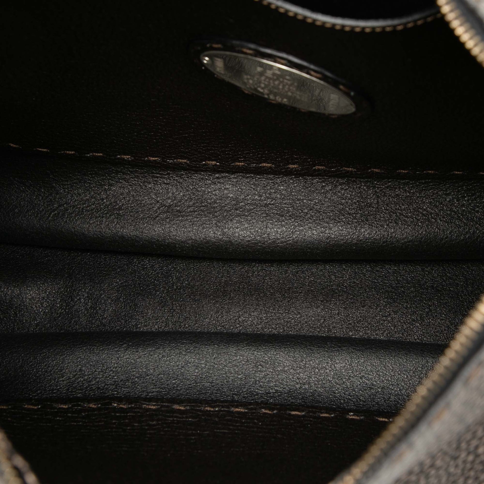 Fendi Metallic Pebbled Leather Selleria Shoulder Bag