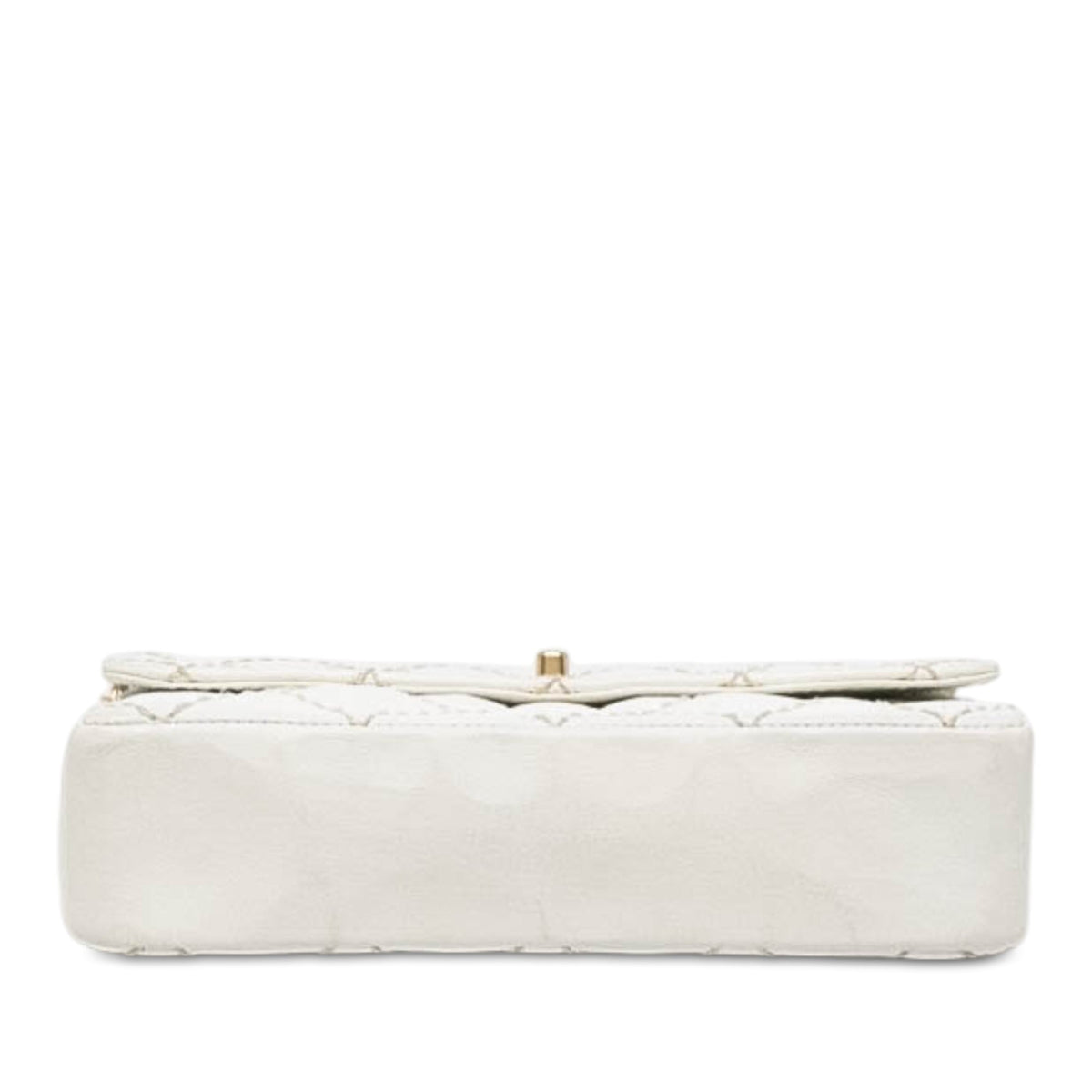 Chanel Medium Lambskin Wild Stitch Single Flap — White