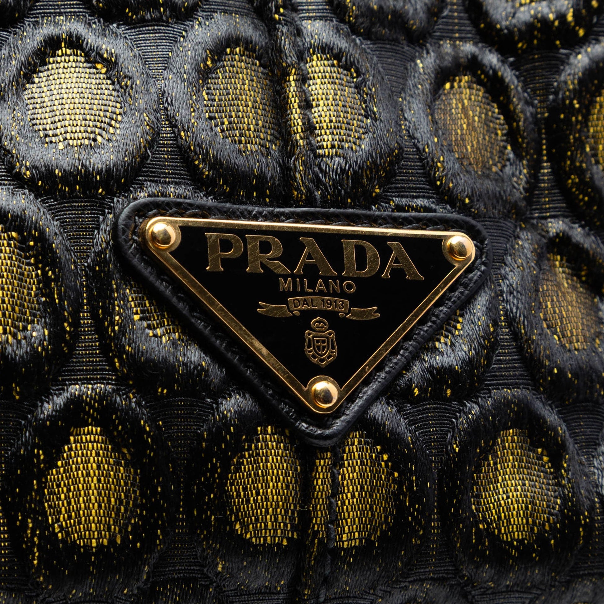 Prada Tessuto Broccato Canapa Tote