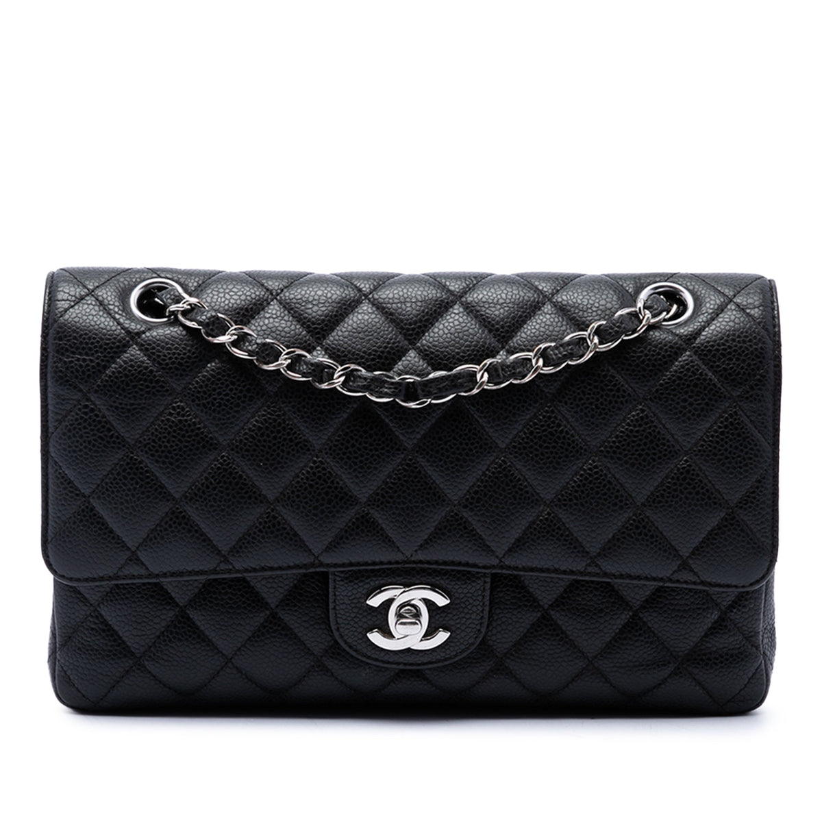 Chanel Medium Classic Caviar Double Flap — Black