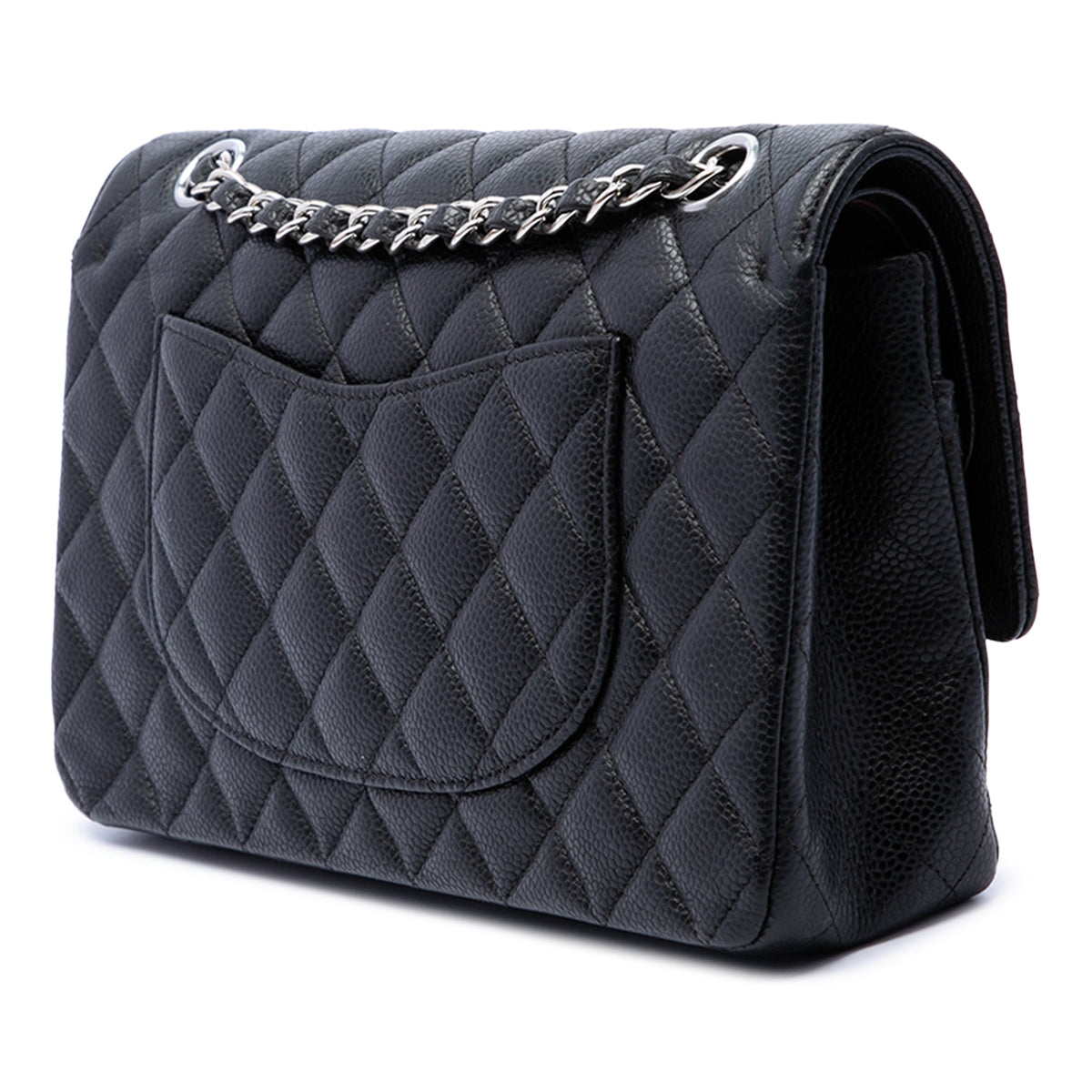 Chanel Medium Classic Caviar Double Flap — Black