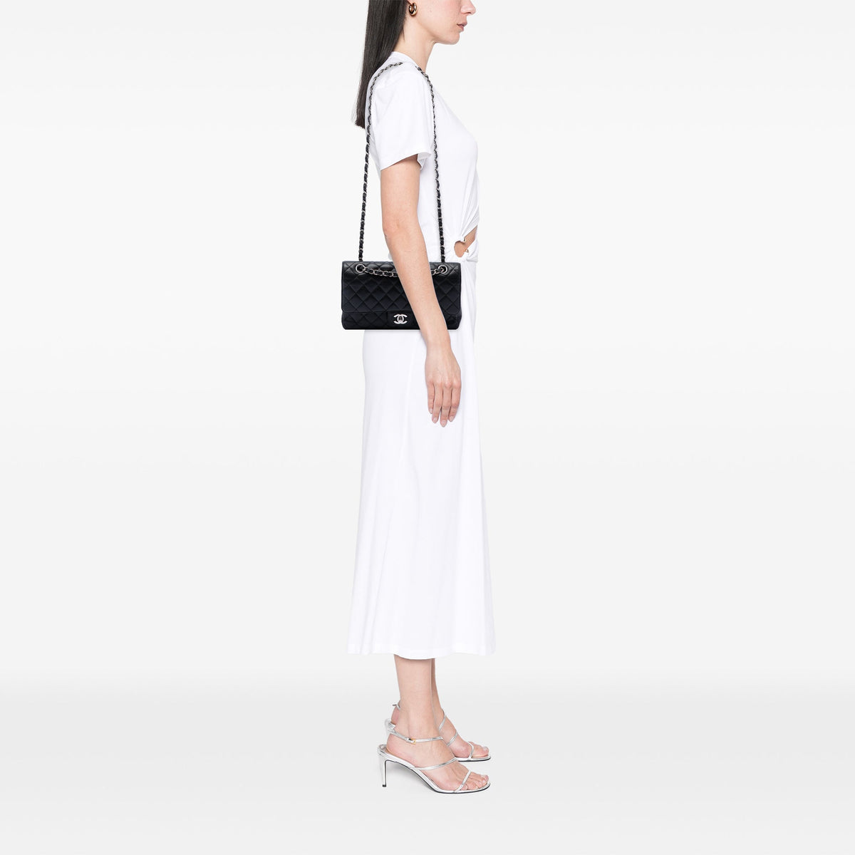 Chanel Medium Classic Caviar Double Flap — Black