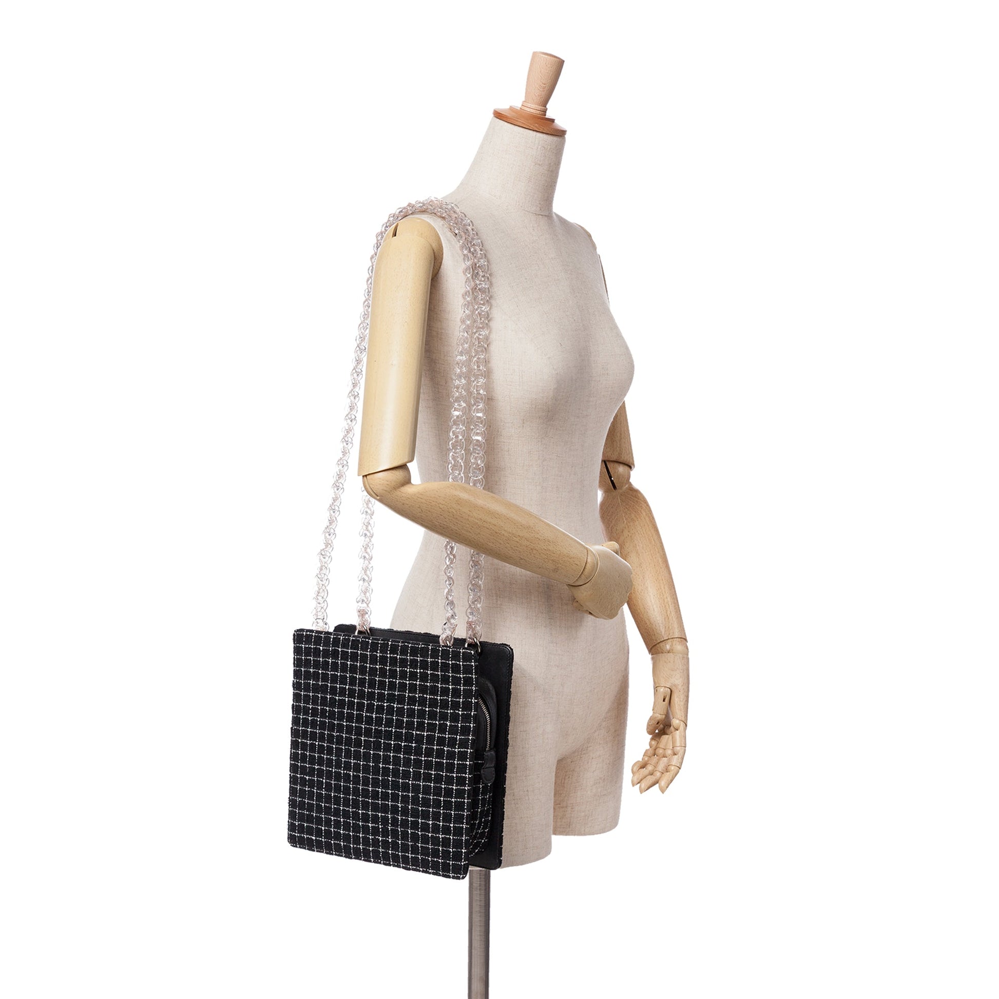 Chanel Tweed and Resin Zipped Chain Shopping Bag