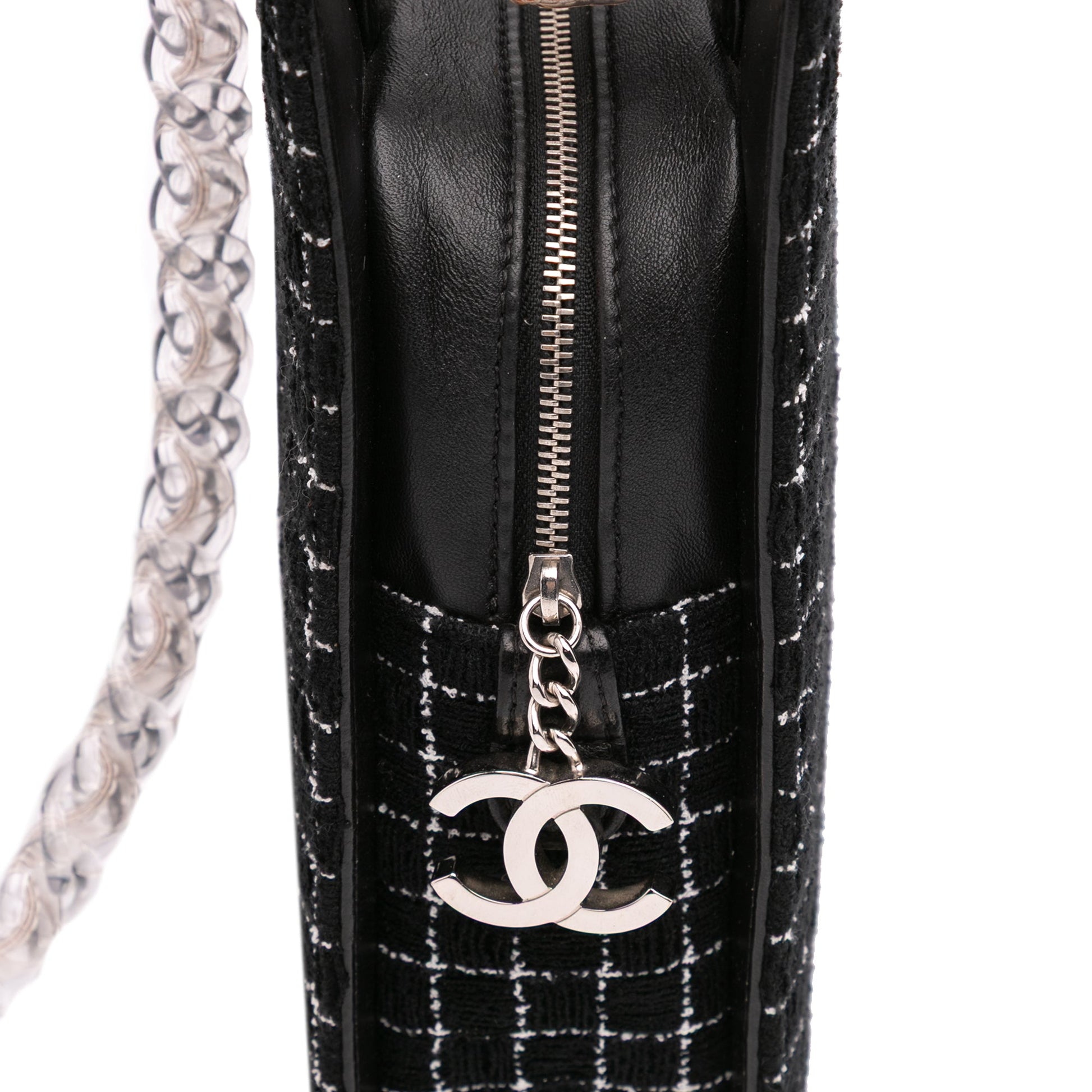 Chanel Tweed and Resin Zipped Chain Shopping Bag