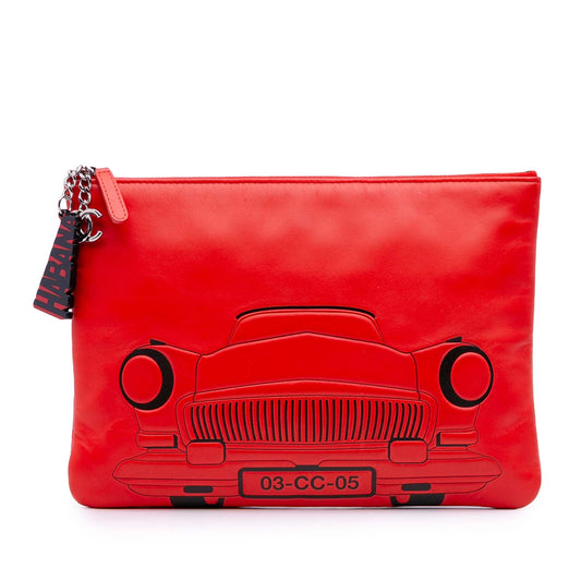 Chanel Medium Printed Lambskin Cuba La Habana O Case Clutch