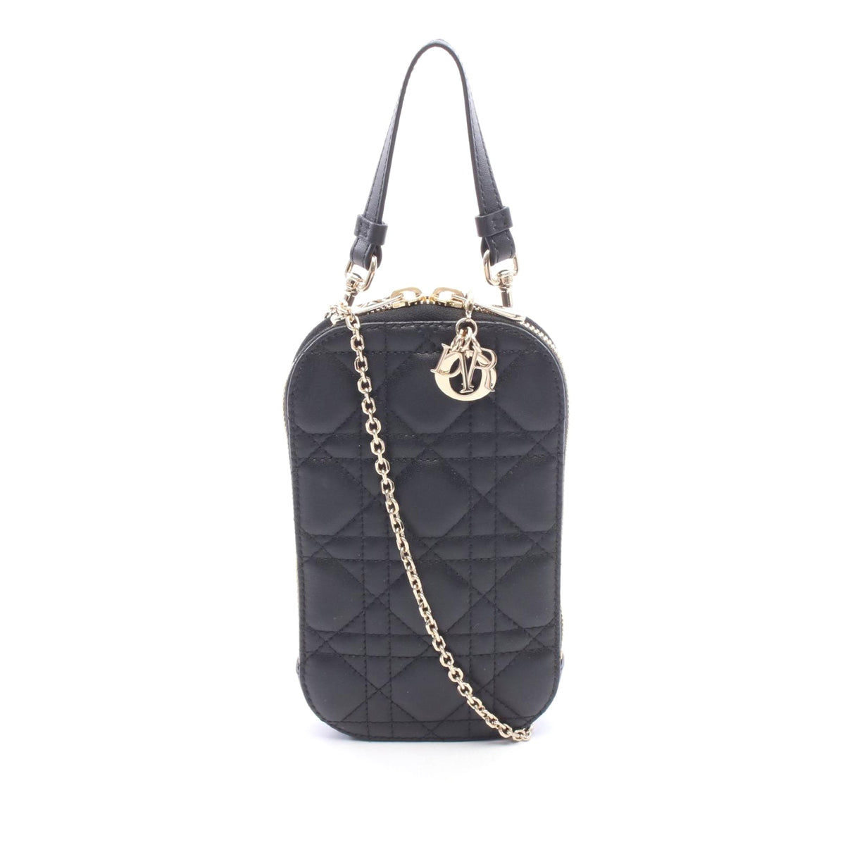 Dior Lambskin Cannage Lady Dior Call In Phone Holder