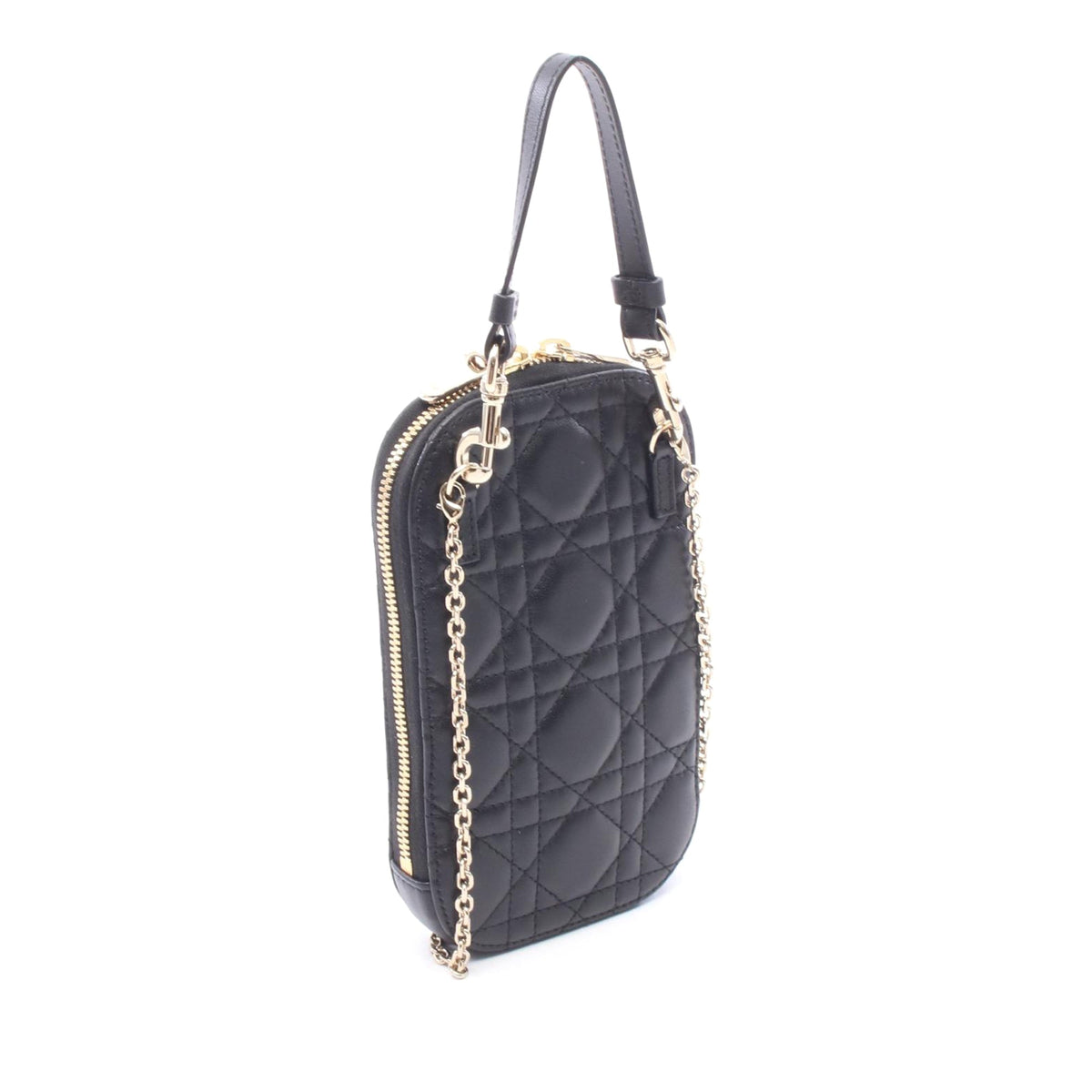 Dior Lambskin Cannage Lady Dior Call In Phone Holder