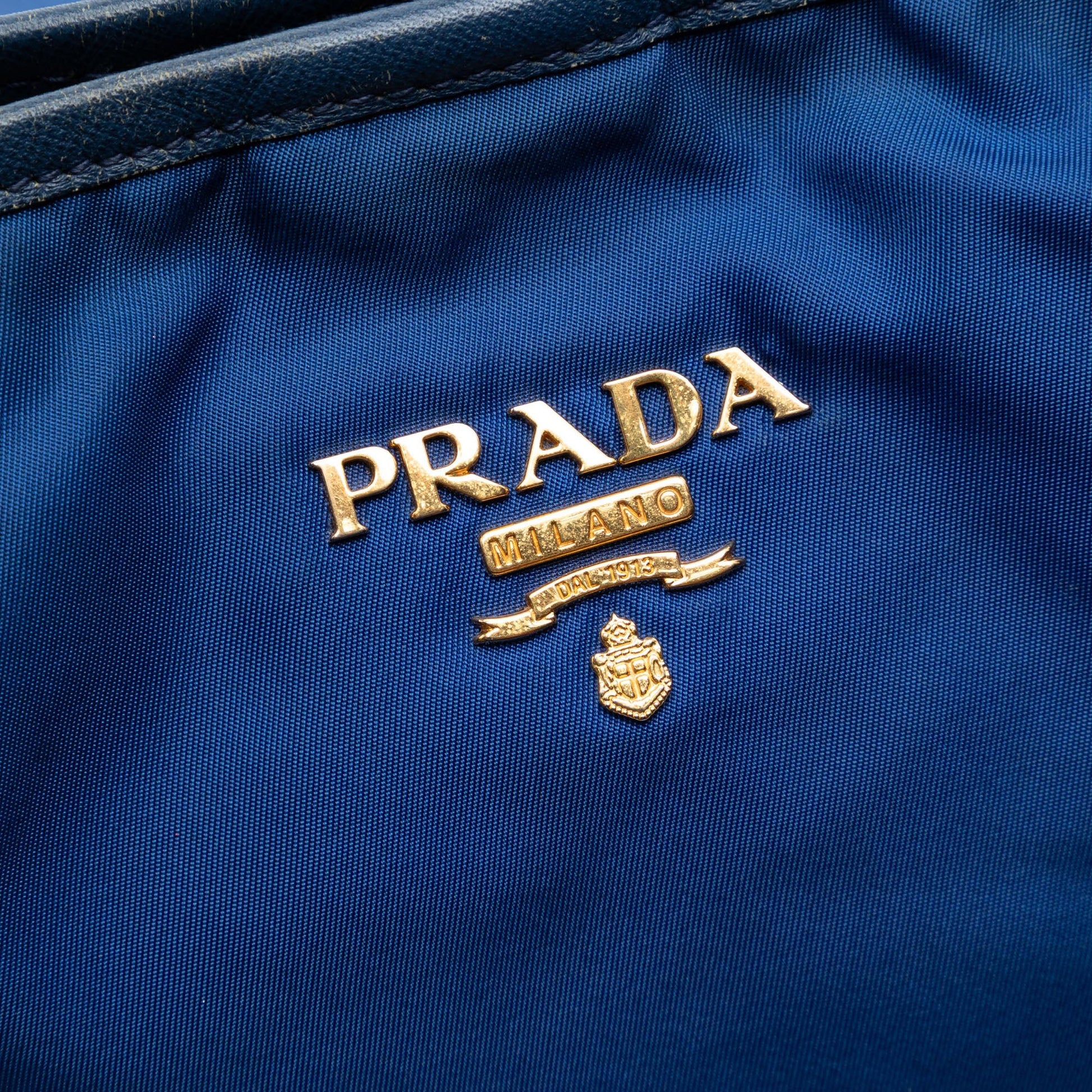 Prada Saffiano Trimmed Tessuto Tote