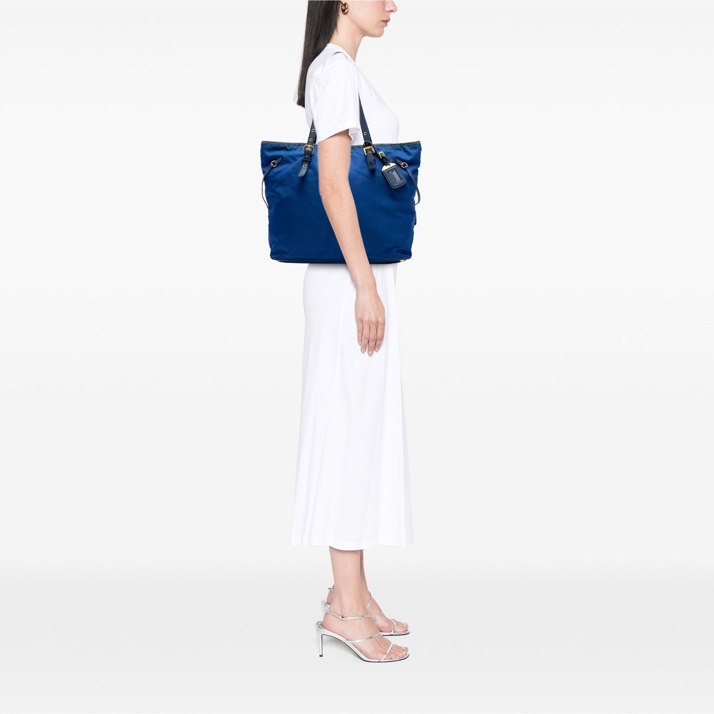Prada Saffiano Trimmed Tessuto Tote