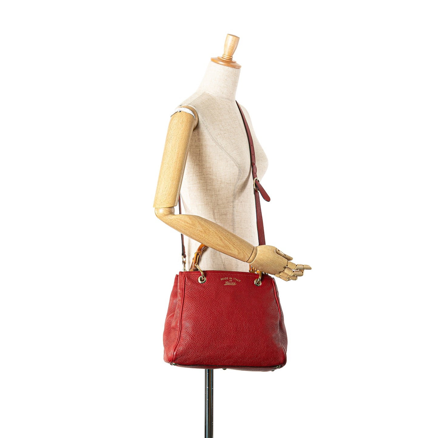 Gucci Small Calfskin Bamboo Shopper Satchel