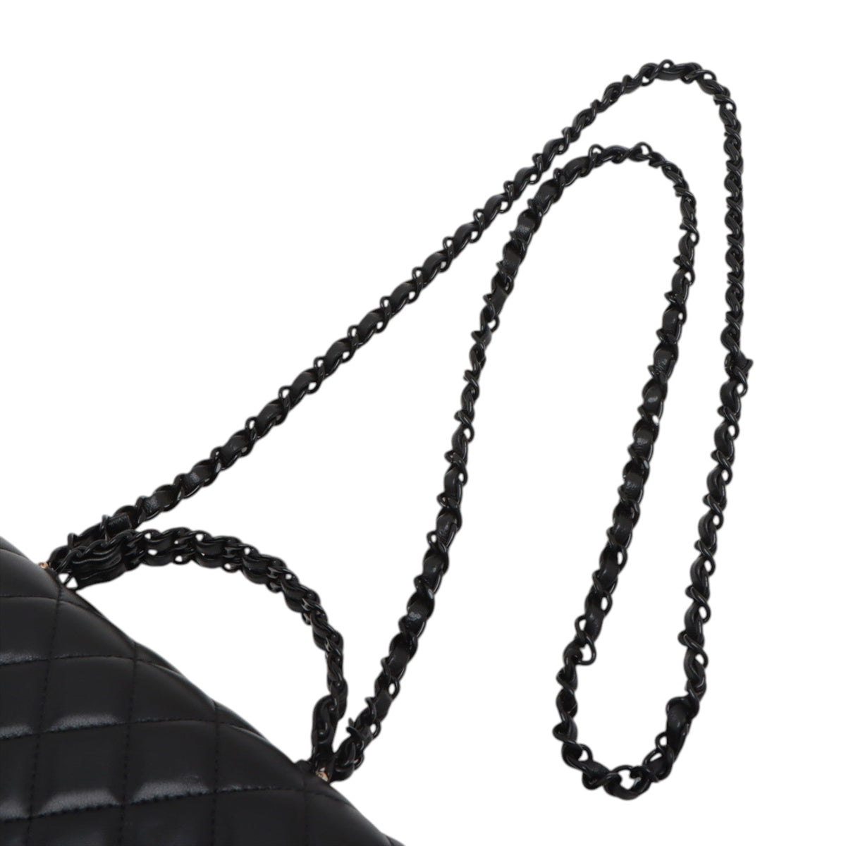 Chanel Mini Rectangular Quilted Lambskin Top Handle Flap — Black