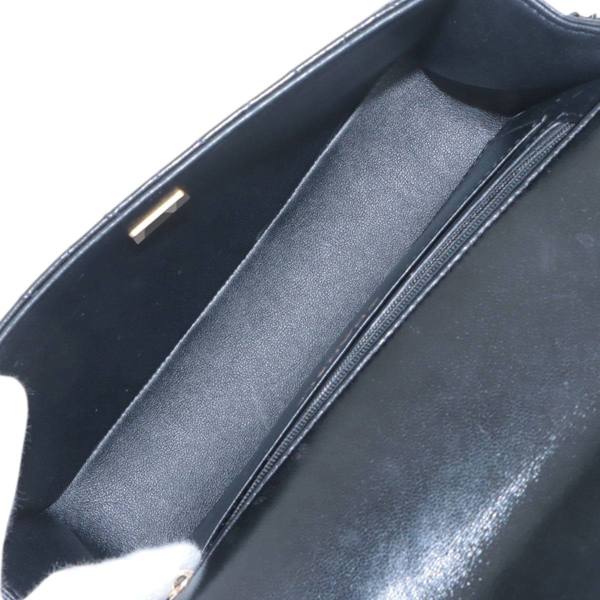 Chanel Mini Rectangular Quilted Lambskin Top Handle Flap — Black
