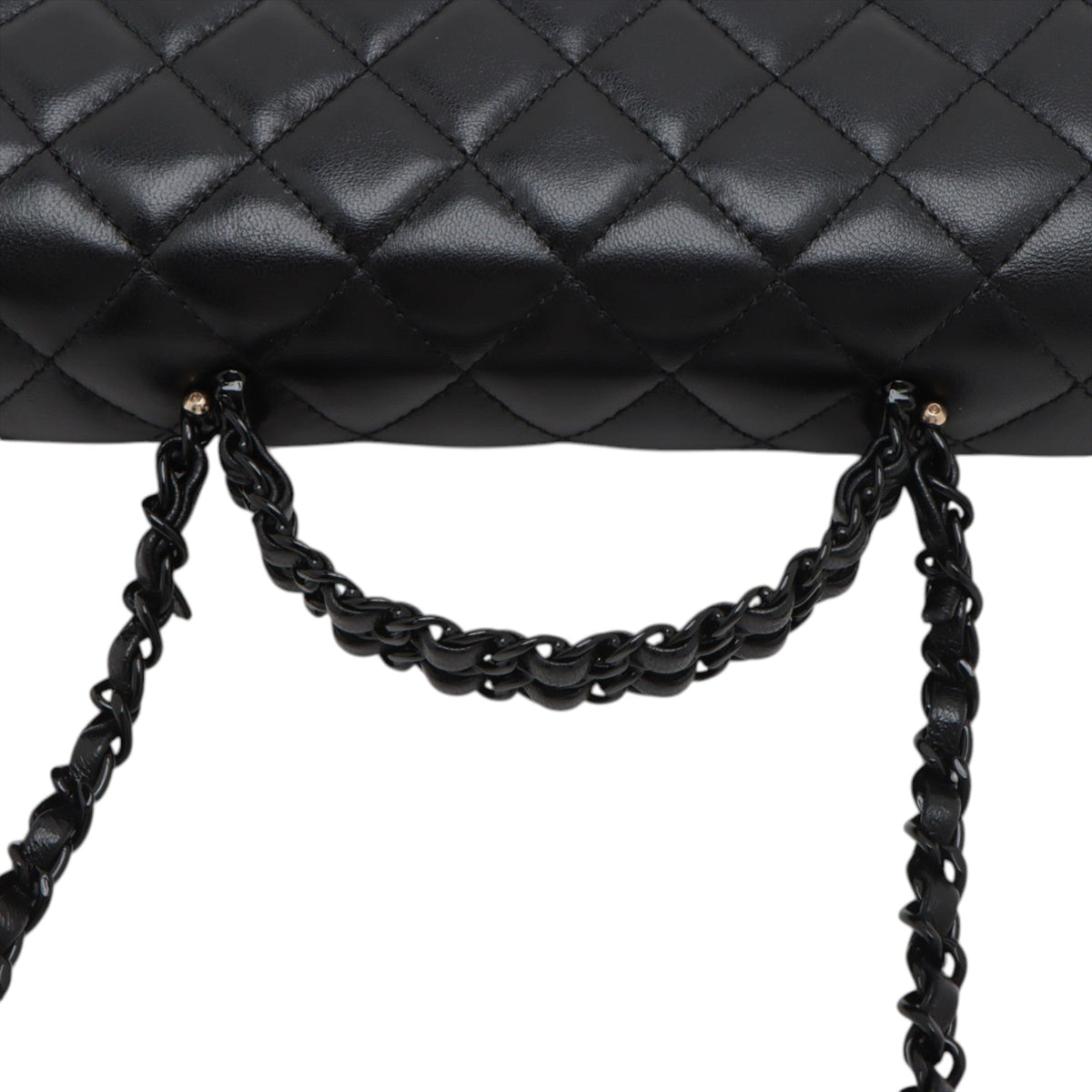 Chanel Mini Rectangular Quilted Lambskin Top Handle Flap — Black