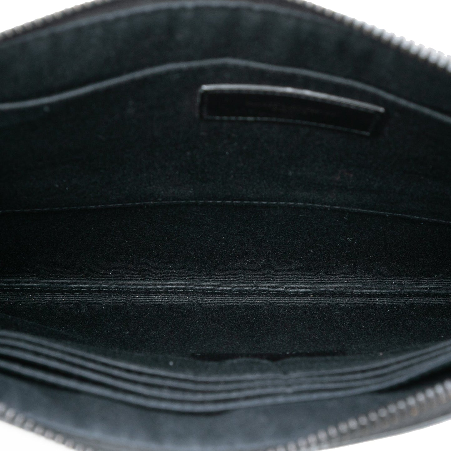 Saint Laurent Croc Embossed Leather Monogram Clutch