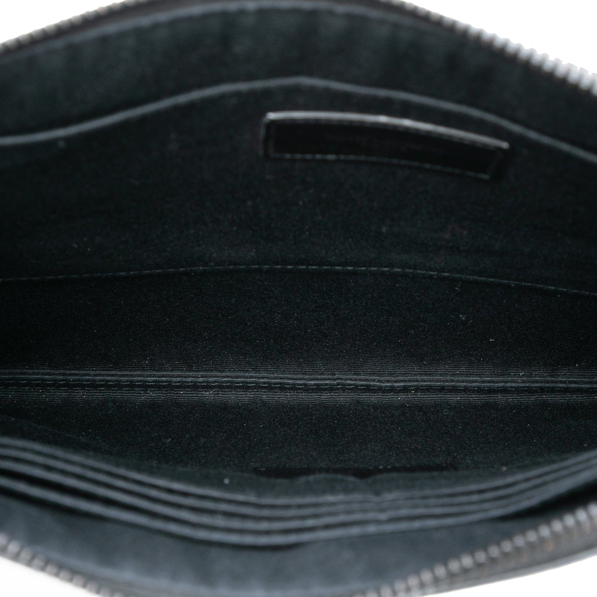 Saint Laurent Croc Embossed Leather Monogram Clutch