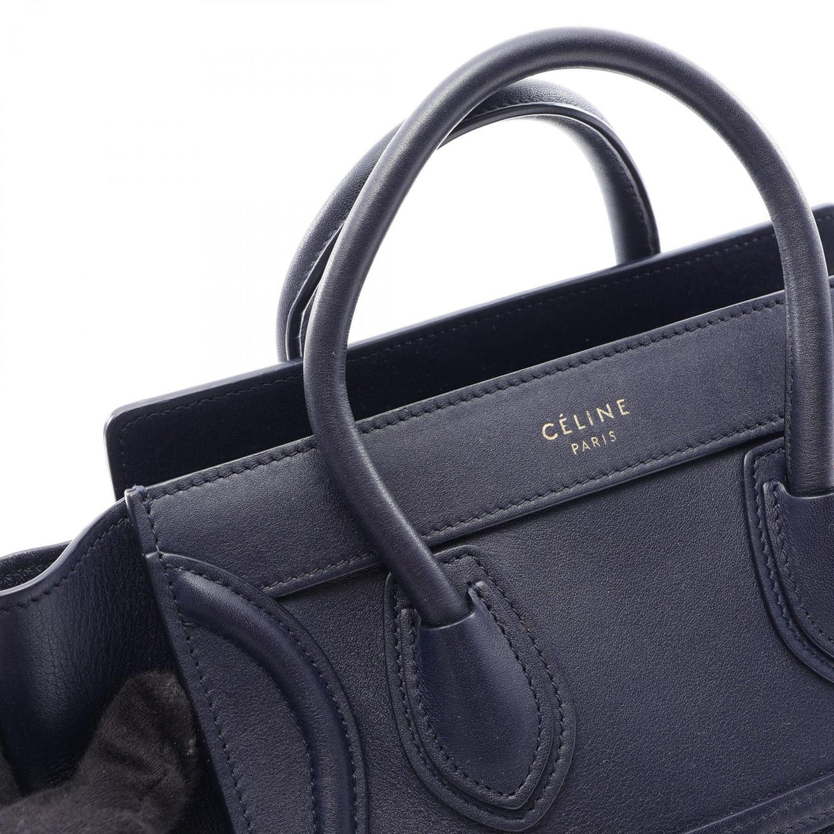 Celine Nano Leather Luggage Tote — Blue