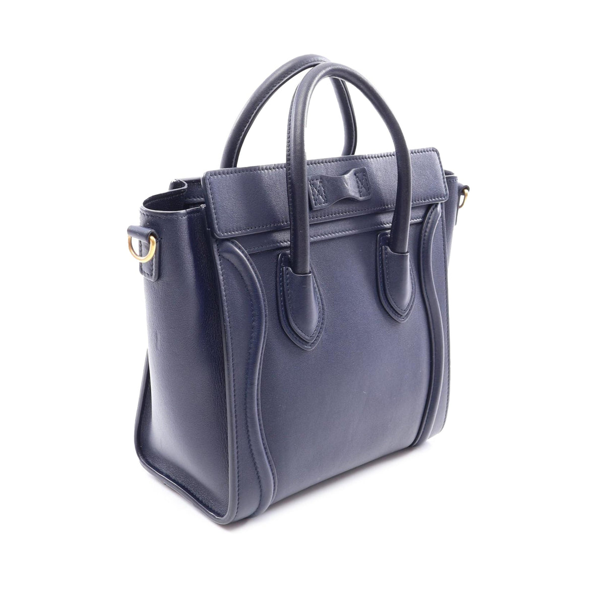 Celine Nano Leather Luggage Tote — Blue