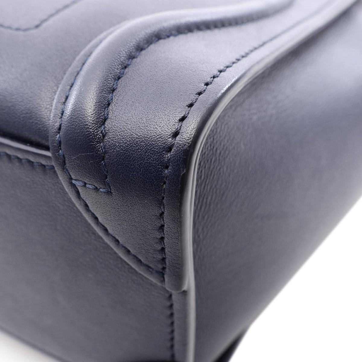 Celine Nano Leather Luggage Tote — Blue