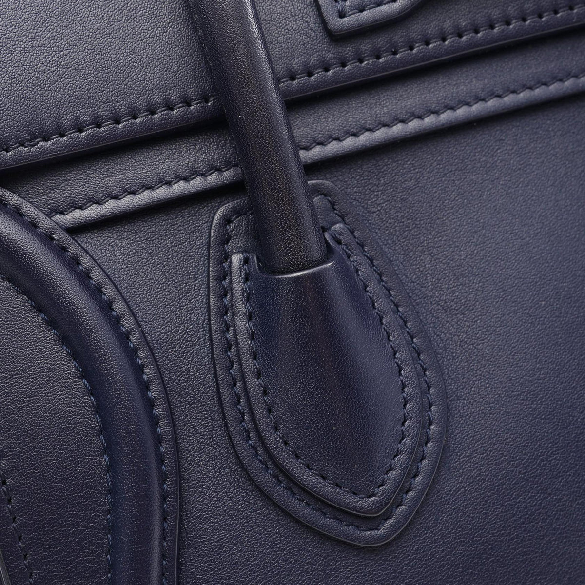Celine Nano Leather Luggage Tote — Blue