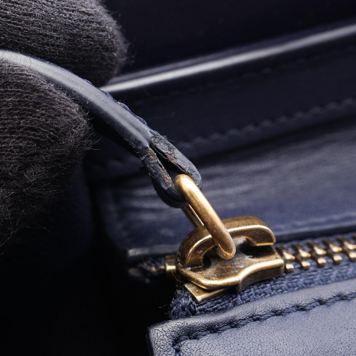 Celine Nano Leather Luggage Tote — Blue