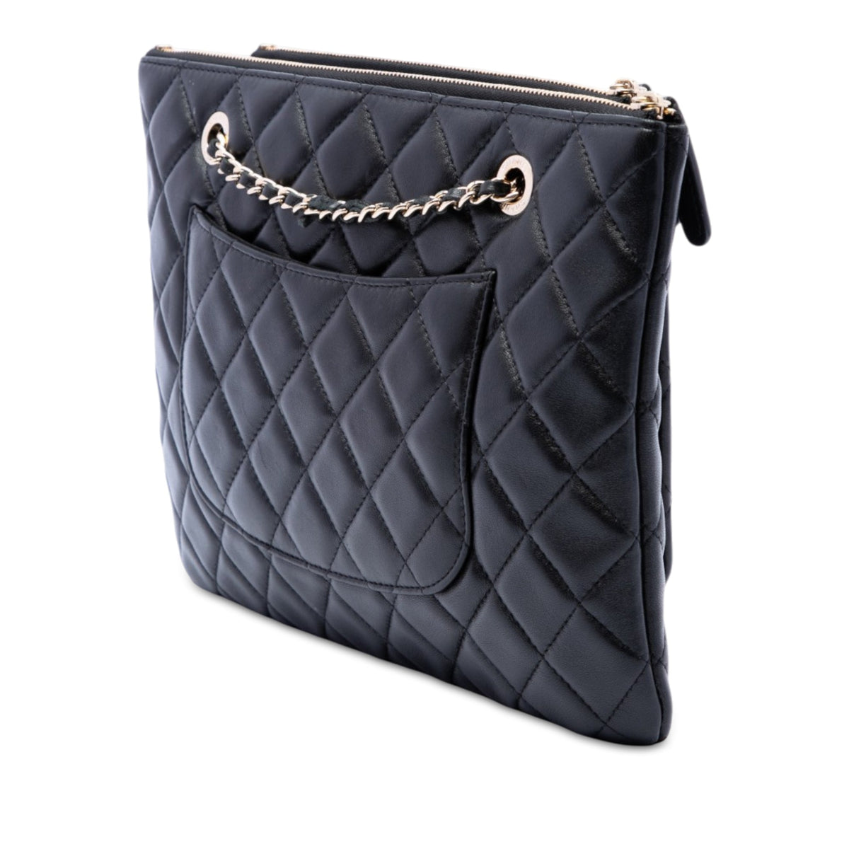 Chanel CC Quilted Lambskin Double Zip Crossbody