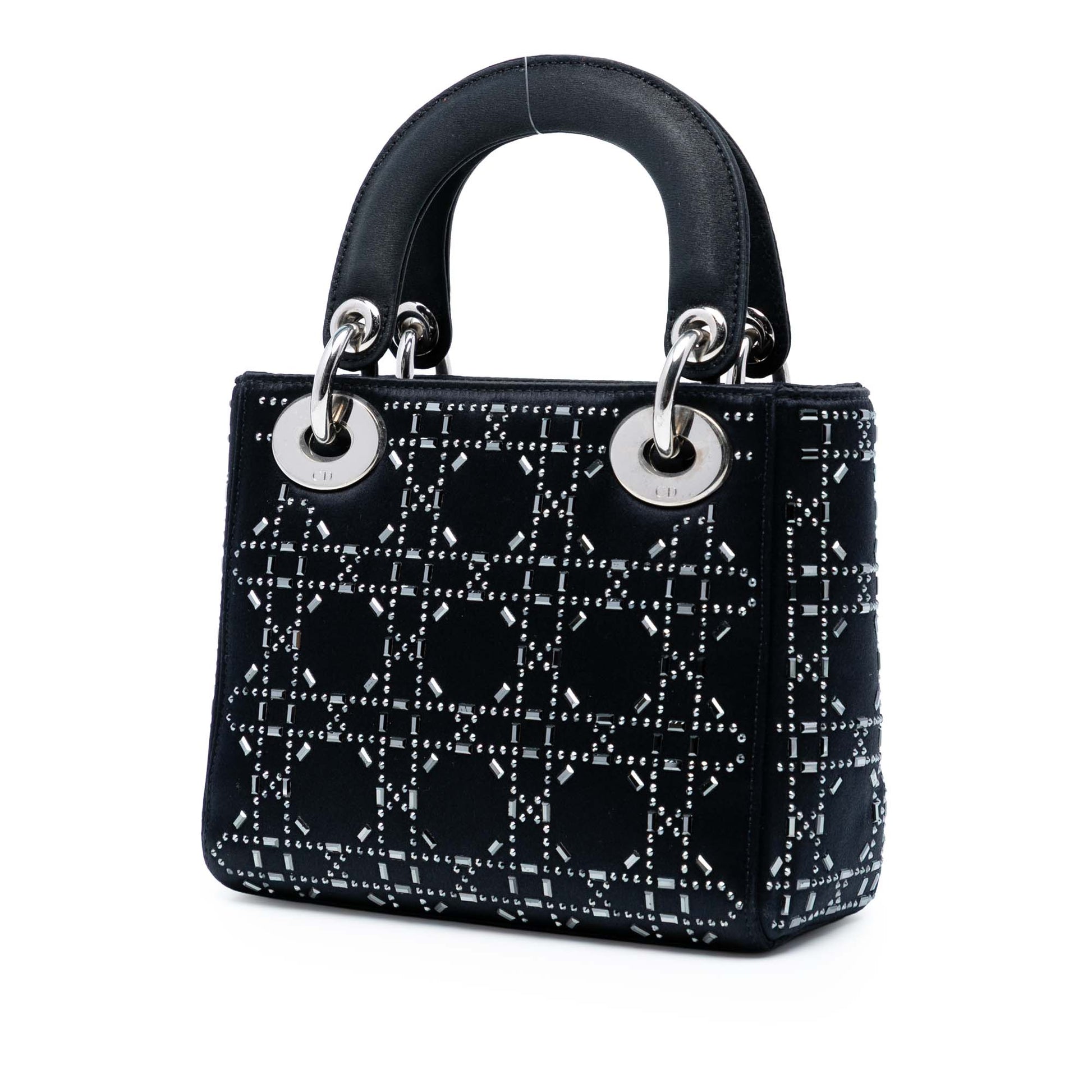 Dior Mini Satin Cannage Strass Crystal Embellished Lady Dior