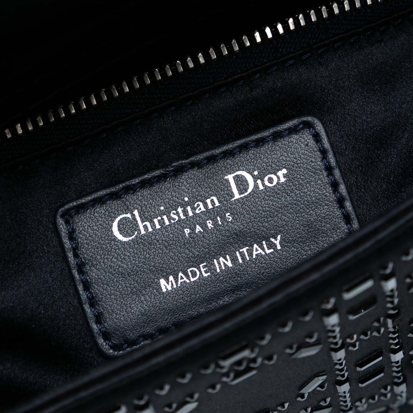 Dior Mini Satin Cannage Strass Crystal Embellished Lady Dior